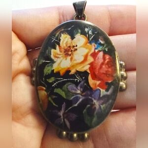 Vintage Sterling 925 Mexico Flower Necklace Pendant Artist Handmade Cottage Core